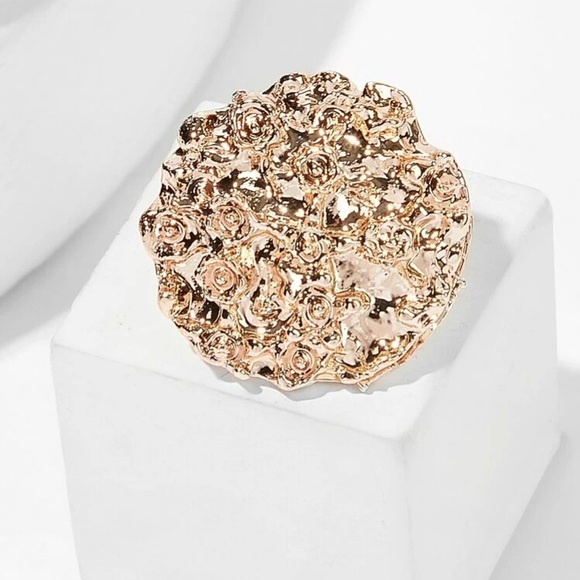 Gold Textured Stud Earrings - Picture 2 of 4